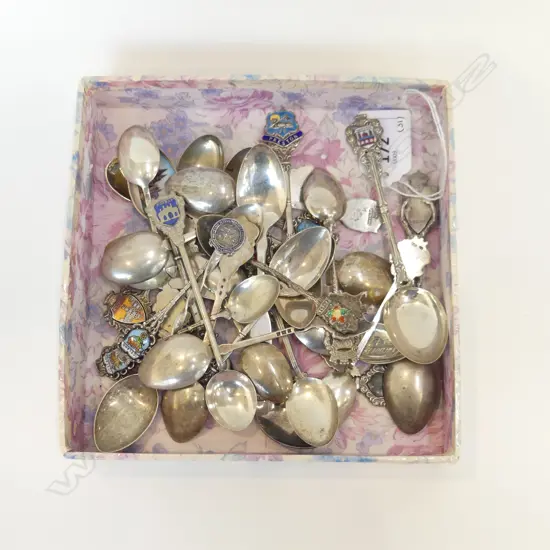 31 SILVER SOUVENIR TEASPOONS (.800SIL-.950) 325GMS