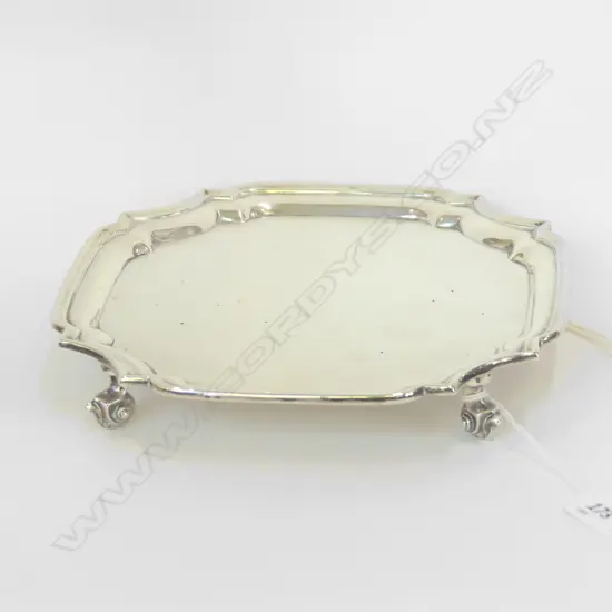 SM STG SILVER FOOTED HALLMARKED TRAY 312GMS 