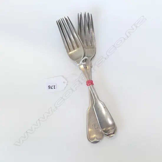 4 GEORGIAN & VICTORIAN FIDDLE PATTERN STERLING FORKS 321GMS