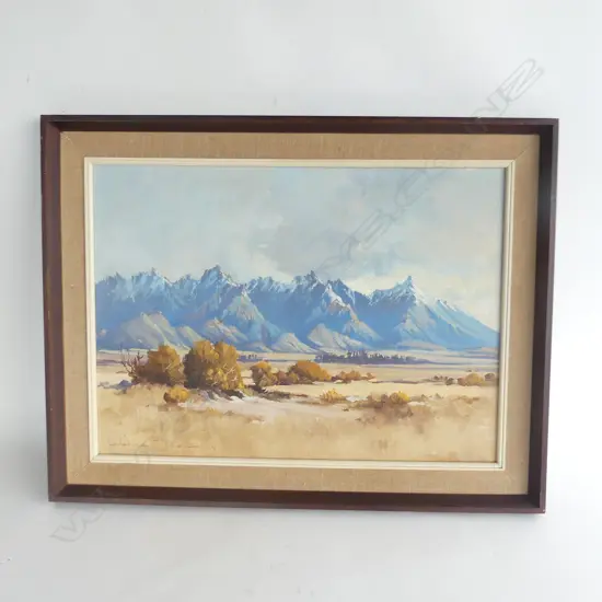 WALLACE T KEOWN, 'TAKITIMU MOUNTAINS' OIL ON BOARD, SIGNED  540 X 390MM