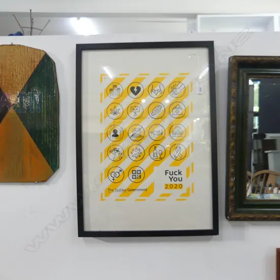 FRAMED PRINT F##K YOU 2020 600 X 410 MM