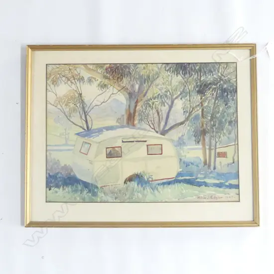 EDGAR, Hilda (NZ 1890-1966), Caravan, W/C, signed & dated 1943, 280mm x 400mm