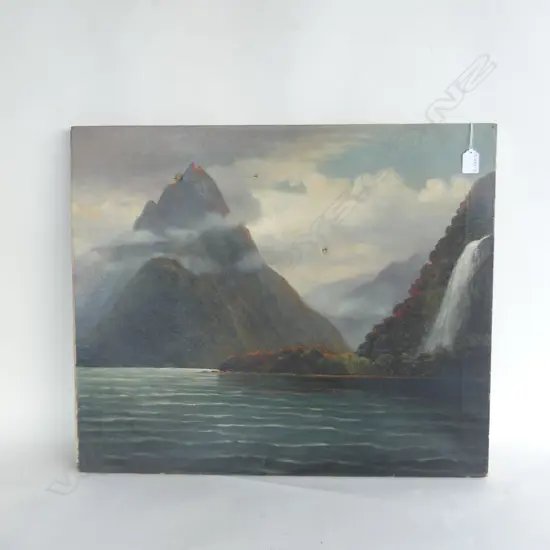J D PERRETT OIL MITRE PEAK some damage 565 x 665mm