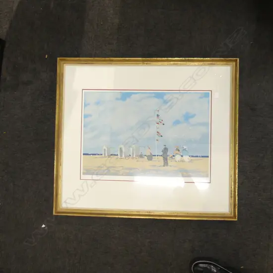 FREDERICK MCDUFF 'PLAGE A ST BRIAN' C1985 LTD ED. SIGNED SERIGRAPH  680 X 450MM