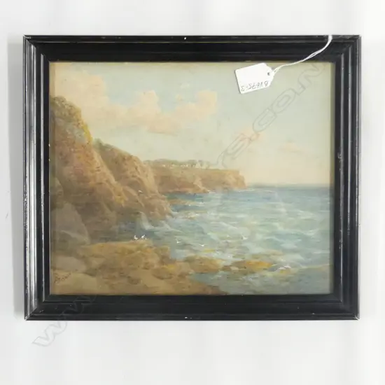 ARCHIBALD FISHER ATTRIB. W/C COASTAL SCENE 230 X 280mm