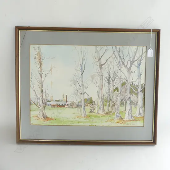 WAIRARAPA BRICK & TILE CO CARTERTON WATERCOLOUR L620MM IN FRAME no glass