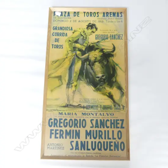 SPANISH BULLFIGHTER POSTER (faded)  935x500mm overall