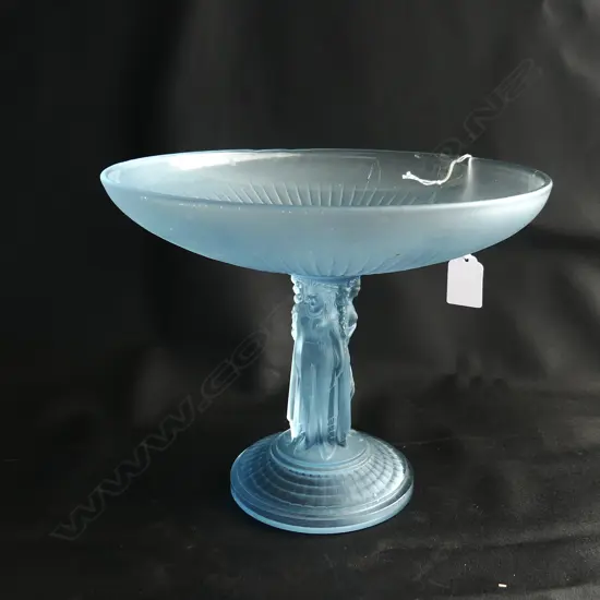 JOBLING 3 GRACES BLUE GLASS COMPORT H190MM