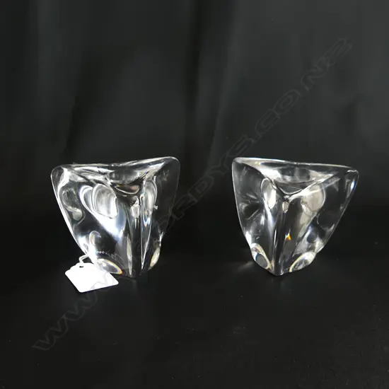 PR OF DAUM CRYSTAL CANDLE STICKS 60 MM