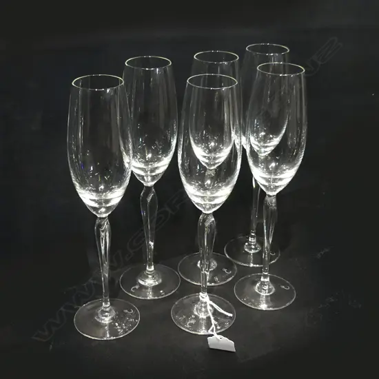 SET 6 CRYSTAL CHAMPAGNE FLUTES BY SCHOTT ZWEISEL H. 245MM