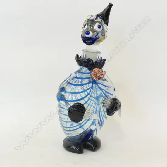MURANO ART GLASS CLOWN - DECANTER 330MMH