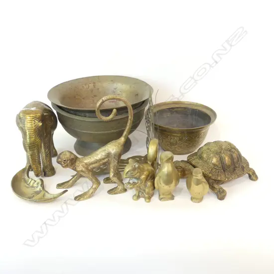 BOX ASST BRASS BOWLS/ANIMALS/BIRDS