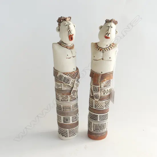 PR POTTERY  PACIFIC MALE FIGURES, POSSIBLY BY CHERYL OLIVER, H.280mm