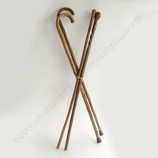 4 ASST VINTAGE WALKING STICKS