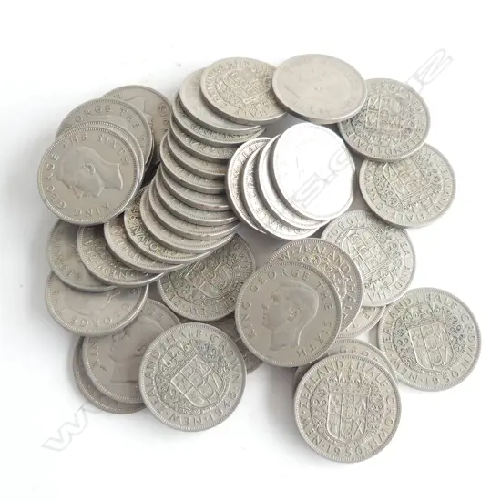 BAG NZ HALF CROWNS, VARIOUS YEARS