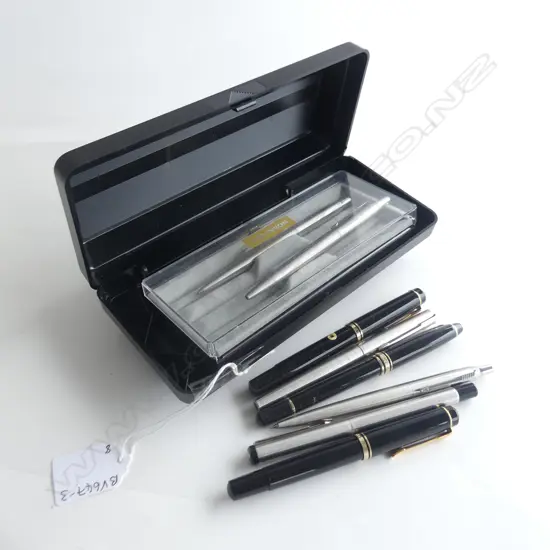 8 ASST PENS: MONT BLANC + PARKER ETC