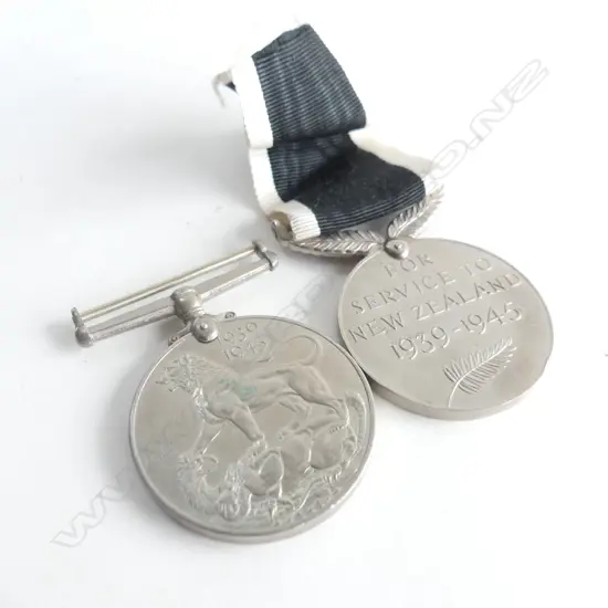 2 OLD MEDALS; 1939-1945 SERVICE TO NZ & ONE OTHER