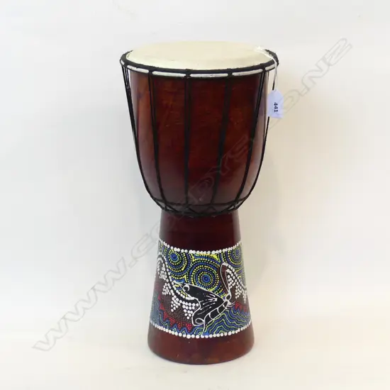 ABORIGINAL DESIGN PAINTED DRUM H. 400MM