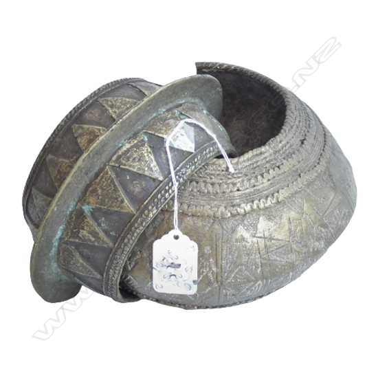 2 OLD SENUFO AFRICA EXTRA LGE BRONZE CURRENCY BANGLES