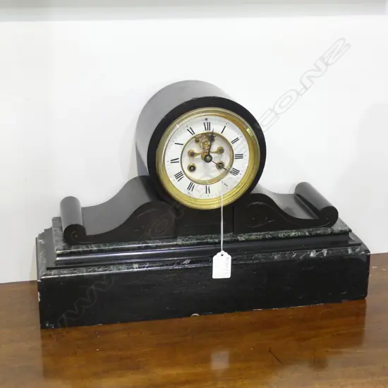 VICTORIAN MARBLE MANTLE CLOCK - OPEN ESCARPMENT
