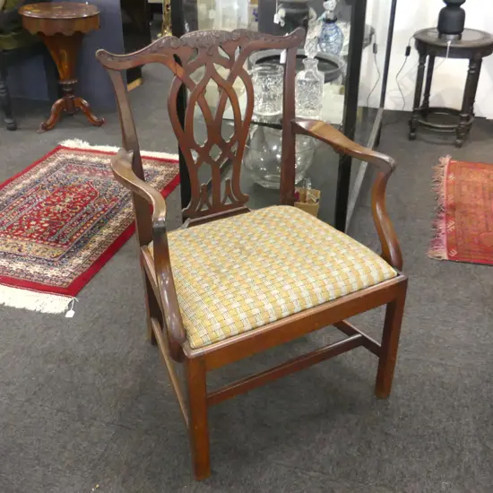 GEORGIAN CHAIR WITH ORNATE BACK