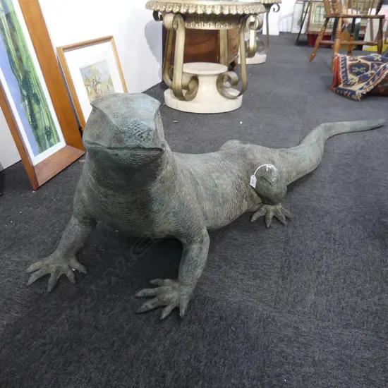 LARGE BRONZE KOMODO DRAGON  L.1800mm H.470mm