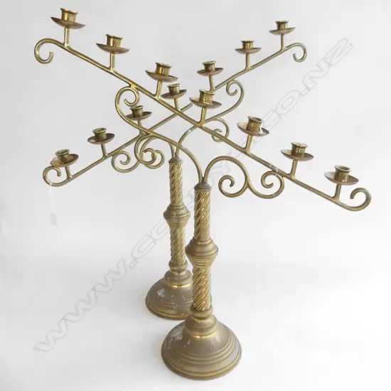 PR TALL BRASS ECCLESIASTICAL TABLE CANDELABRA H.720mm