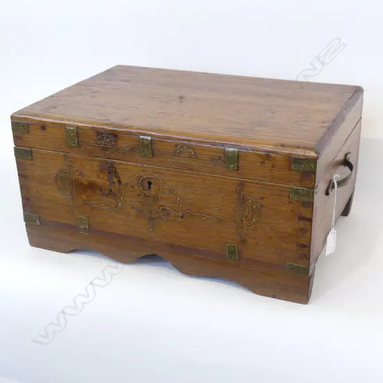 VINTAGE TEAK SEWING BOX - 430MMW X 300MMD