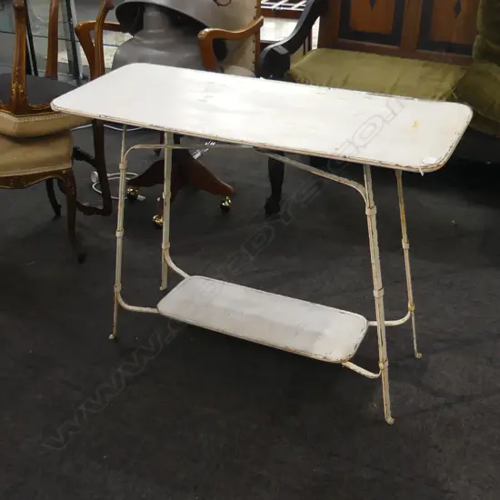 VINTAGE METAL HALL TABLE - 1100MML X 720MMH