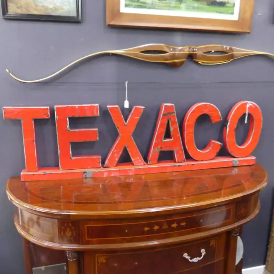 RED PAINTED TEXACO STEEL SIGN L1M300MM