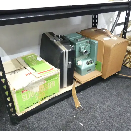 2 OLD MOVIE PROJECTORS  + HANIMEX SLIDEMASTER 300