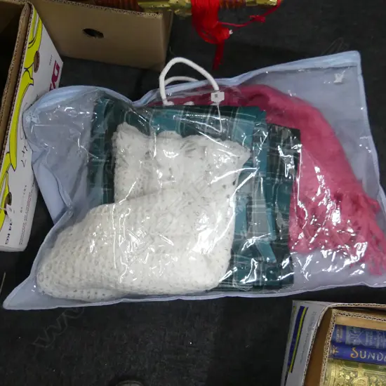 CHRISTENING SHAWL, PINK SHAWL & OLD BLANKET