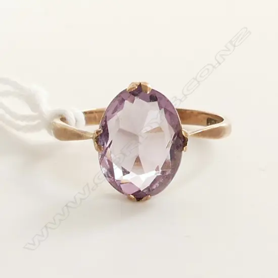 9CT GOLD & AMETHYST RING 1.6gms  SIZE O