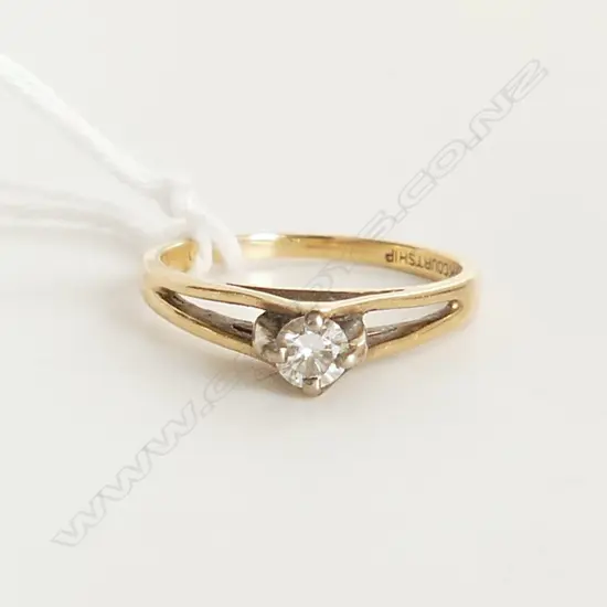 14K GOLD SOLITAIRE DIAMOND RING 2.1gms SIZE L