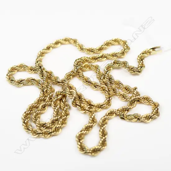 9CT GOLD TWISTED CHAIN NECKLACE 5gm no catch 50CM