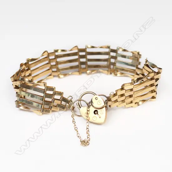 9CT GOLD GATE BRACELET 10.2gm