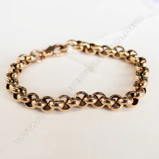 9ct ROSE GOLD BELCHER LINK BRACELET 14.6gms