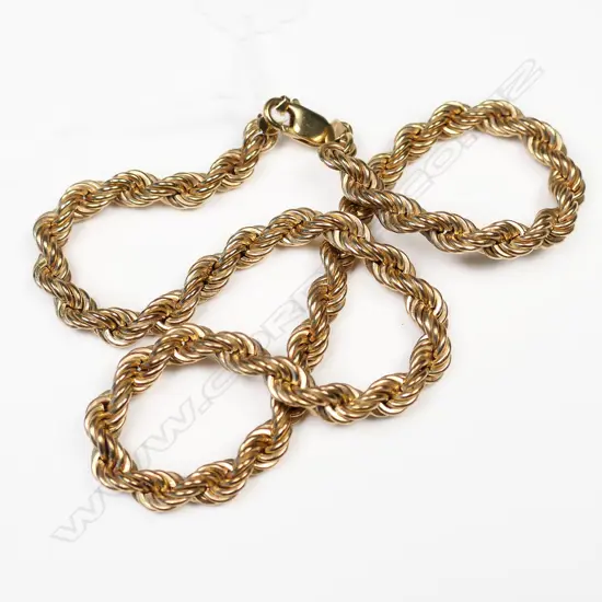 9CT GOLD TWISTED CHAIN NECKLACE 20gm  47CM