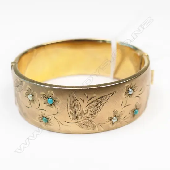 9CT ROLLED GOLD HINGED BANGLE