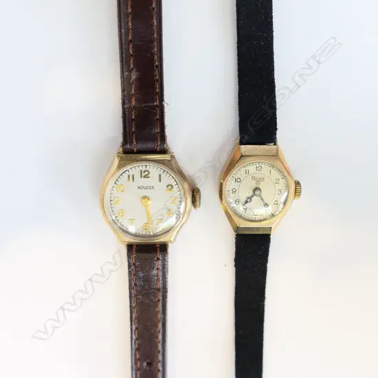 2 9CT VINTAGE WRIST WATCHES 22.1 GRAMS