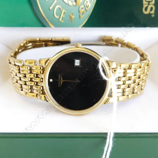 LONGINES GOLDPLATE GENTS WRISTWATCH L74732133 purchased 4/4/97 boxed + booklet & guarantee