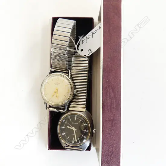 2 GENT'S VINTAGE WRISTWATCHES: ROAMER in box + CITIZEN both running