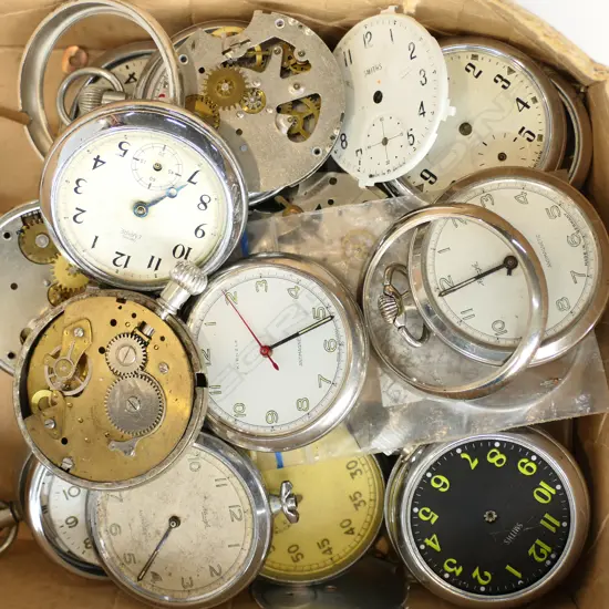 BOX ASST. STOP WATCHES, PARTS ETC