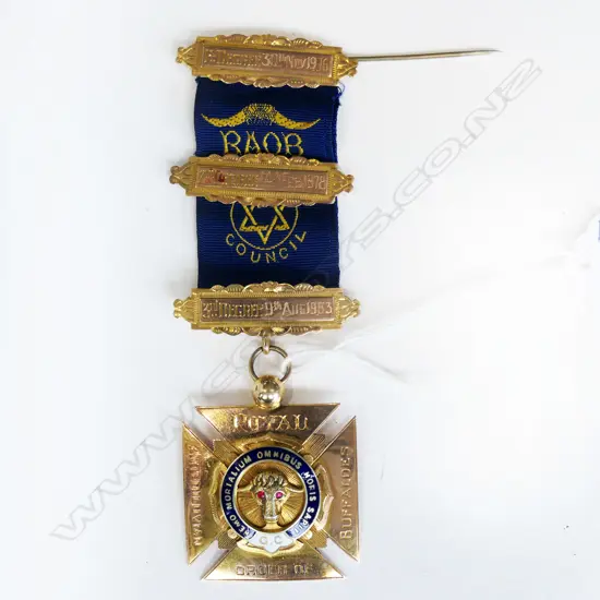 9CT R.A.O.B. MASONIC MEDAL 27.7 GM TOTAL