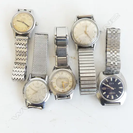 5 VINTAGE GENTS WRIST WATCHES - SOME RUNNING