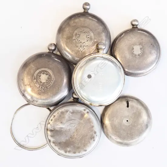 6 STG SILVER POCKET WATCH CASES 232 GM