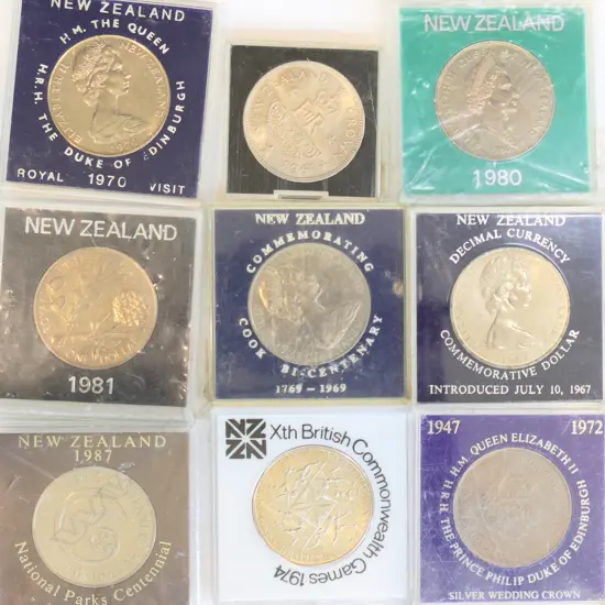 9 ASST. CASED COMMEMORATIVE COINS