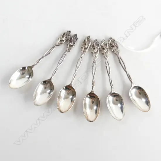 6 STG SILVER TEASPOONS, LONDON 1901 87 GM