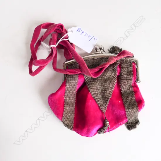 ANTIQUE STG SILVER COIN PURSE 