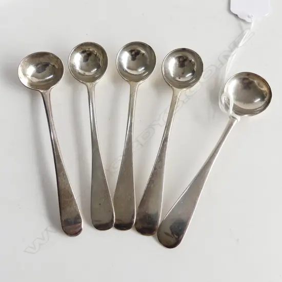 5 STG SILVER SALT SPOONS 66 GM...
